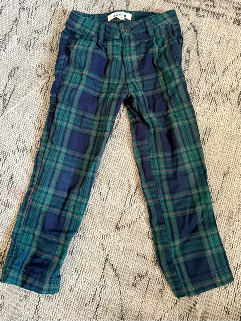 Mini Boden 4-5T Boys Plaid Pants